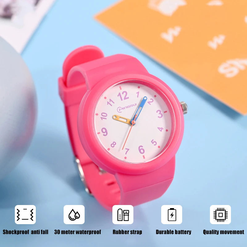 3-12-year-old Watches Primary Secondary School Students Simple Digital Waterproof Boys Girls Children Fashion Quartz Clock Watch