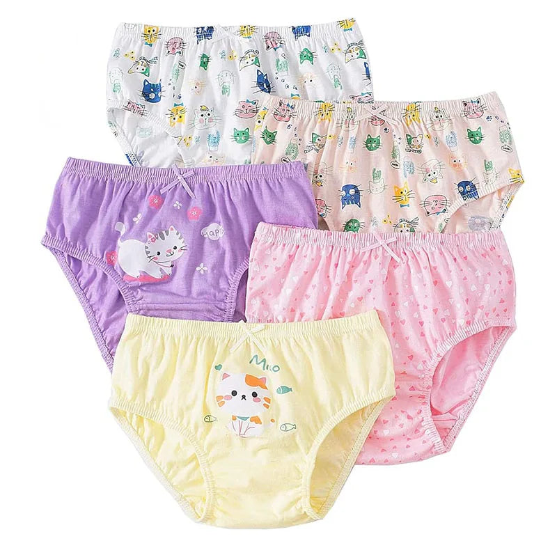 5 Pieces/Set Princess Cartoon Kids Panties For Girls Queen Elsa Patterns Girls Briefs Pure Cotton Children Underwear Soft Panty
