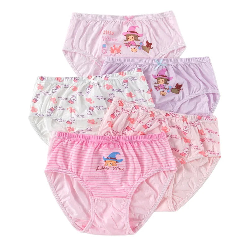 5 Pieces/Set Princess Cartoon Kids Panties For Girls Queen Elsa Patterns Girls Briefs Pure Cotton Children Underwear Soft Panty