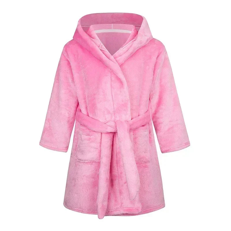 Kids Bathrobe for Girl Children Clothing Girl Flannel Bath Robe Clothes Boy Cartoon Night Robe Kids Pajamas For Girl 2-12 years