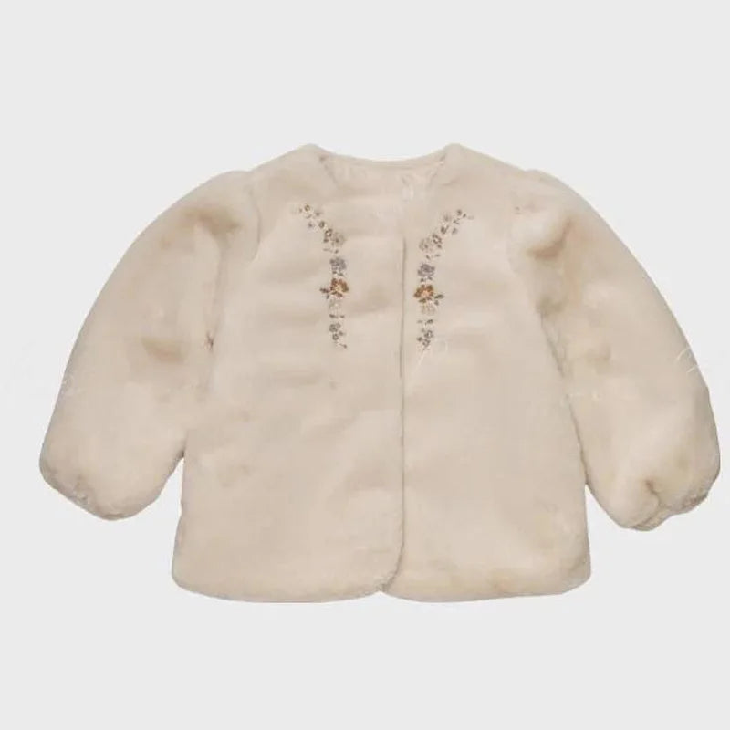 Lou 2025 Autumn Kids Blouse Top Warm Knit Sweaters Cardigan Winter Down Coat Outwear Floral Girl Casual Pant Clothing