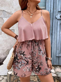 Plus Size 1XL-5XL New Women's Fashionable New Bohemian Style Jumpsuit Ladies Casual Floral Print Comfortable Versatile Jumpsuit