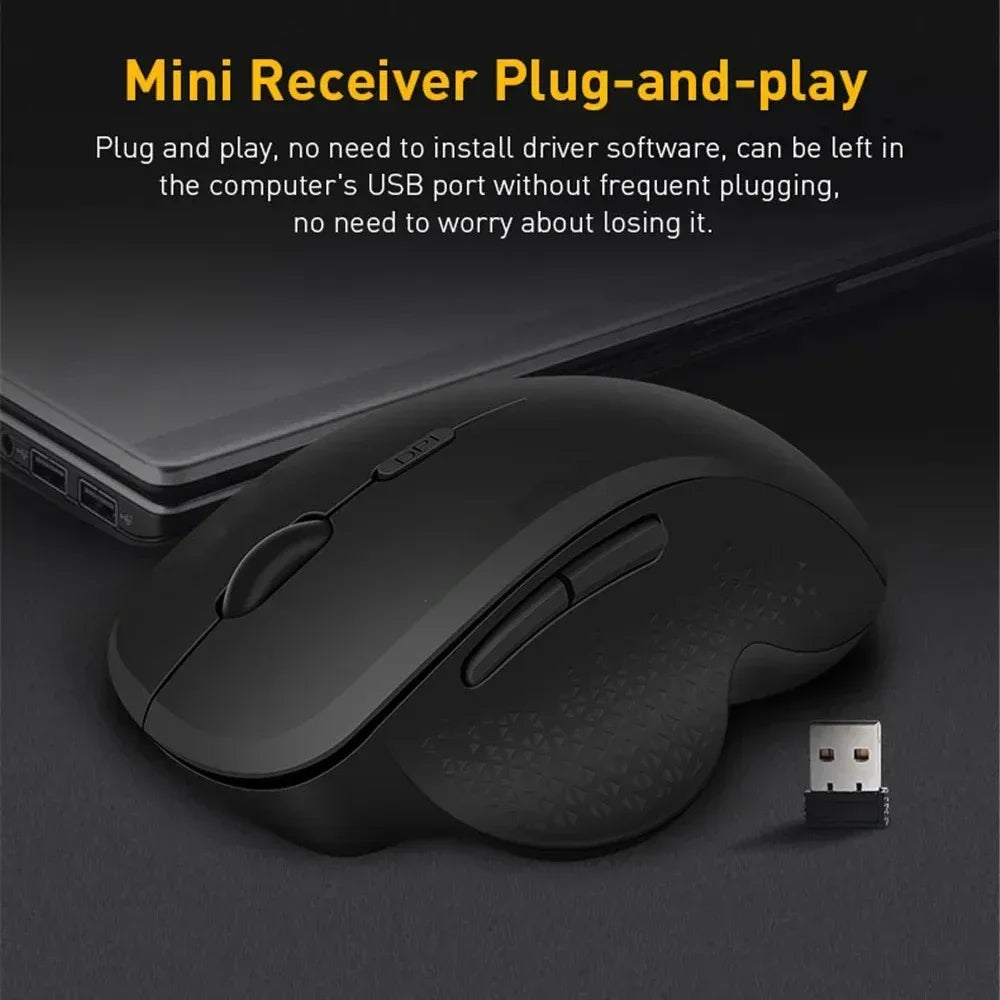 Wireless Mouse Ergonomic Computer Mouse PC Optical Mause with USB Receiver 6 Buttons 2.4Ghz Wireless Mice 1600 DPI For Laptop