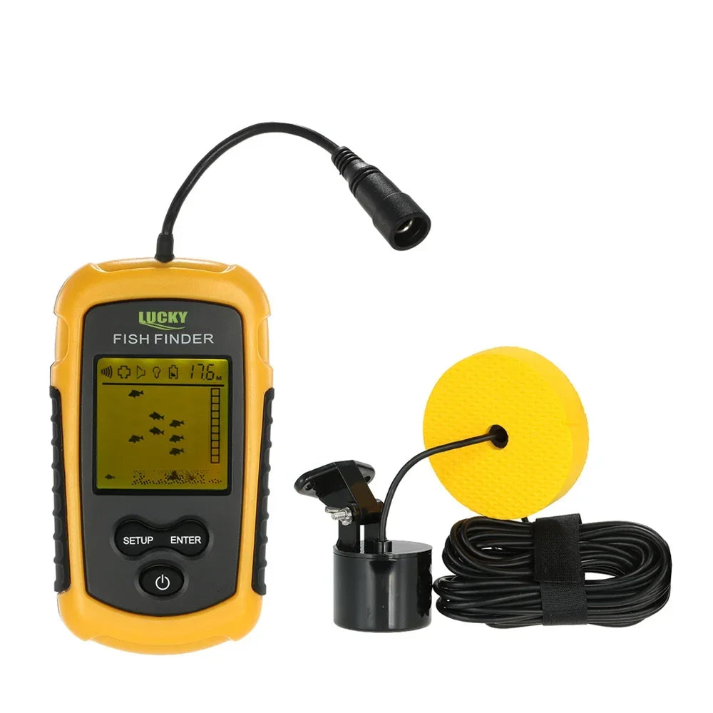 Lucky LCD Color Screen Portable Wired Fish Finder 100M Depth Range Sonar Echo Sounders Fishfinder Fishing Finder