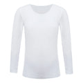 Kids Girls Thermal Underwear Tops Solid Color Round Neck Long Sleeve T-shirt Stretchy Base Shirt Tops for Ballet Dance Training