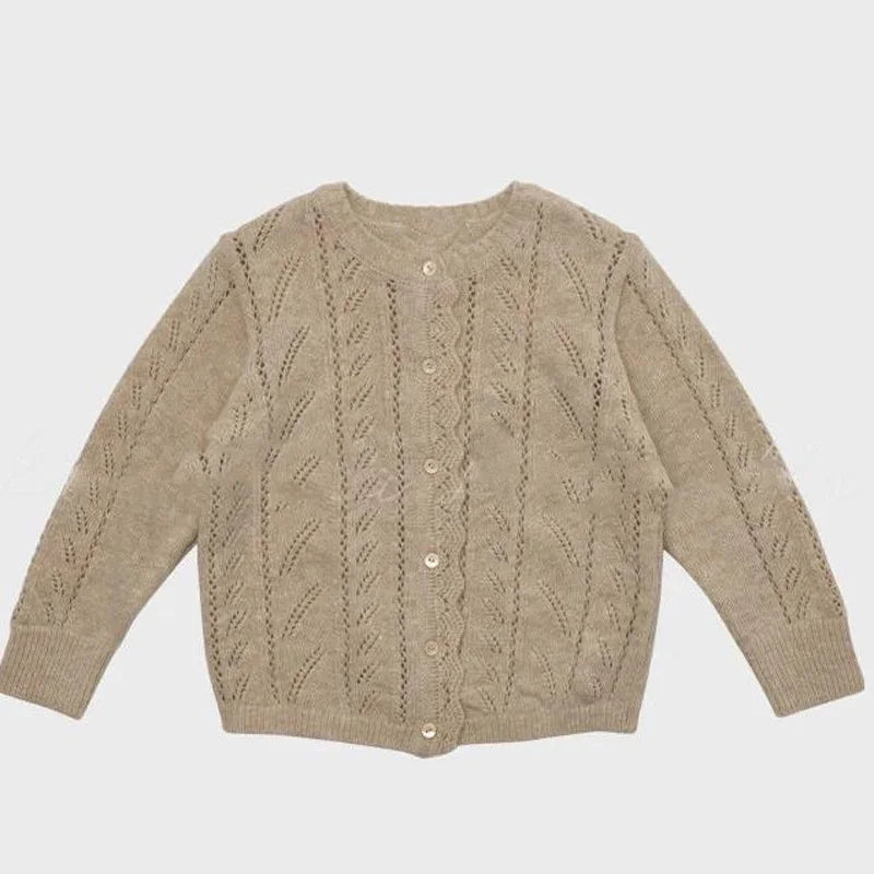 Lou 2025 Autumn Kids Blouse Top Warm Knit Sweaters Cardigan Winter Down Coat Outwear Floral Girl Casual Pant Clothing
