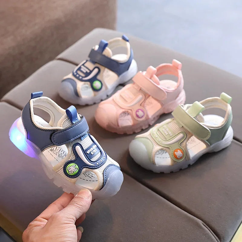 2‌025 LED Light Up Toddler Shoes | Cartoon Cowboy Sandals & Slippers with Soft Sole, Unisex Kids Summer Footwear