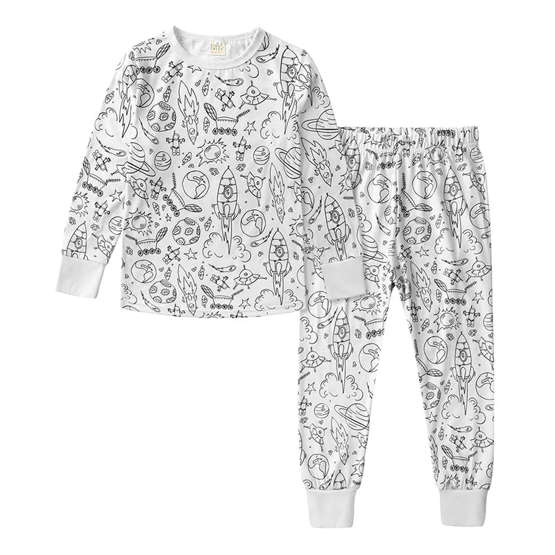 2026 Spring Kids Pajamas Set Baby Cute Graffiti Pyjamas Baby Boys Girls Breathable Sleepwear Sets Kid Cotton Loungewear