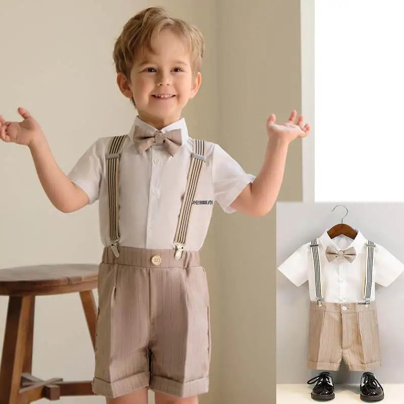 Baby Boys Summer Luxurious Photograph Dress Children Formal Wedding Performance Tuxedo Wear School Kids Beaufitul Birthday Suit