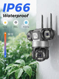 15MP HD Three Screen WIFI IP Camera Outdoor 9MP Dual Lens Camera Ai Human Detection Waterproof CCTV Video Security Camera iCsee
