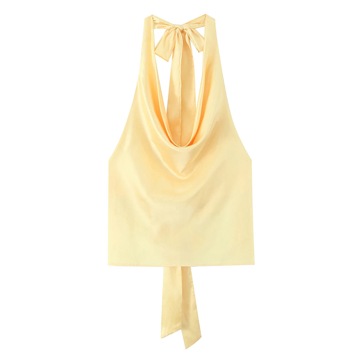HH Female Summer Sexy Slim Short Top Solid Sleeveless Backless Bow Lace-Up Decoration Women's New Fashion Tops 7 Color