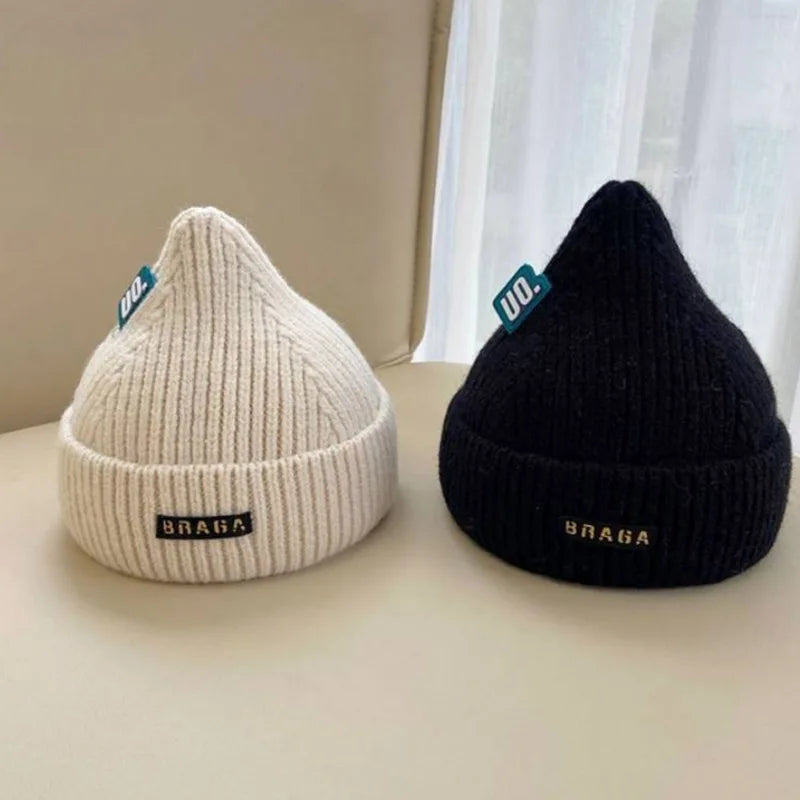 Cute Newborn Knitted Hat Winter Warm Baby Pullover Cap 3-18Month Boys Girls Solid Color Woolen Crochet Bonnet Children Beanies