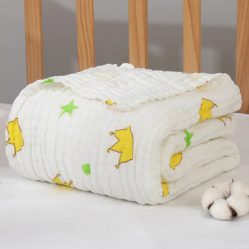 6 Layers Muslin Swaddle Baby Blankets Newborn Cotton Baby Blanket Bath Quilt Solid Newborn Swaddle Baby Boy Girl Blanket