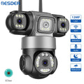 BESDER 15MP WiFi IP Camera PTZ Three Screens Outdoor CCTV Security Surveillance Camera Night Vision Monitor 3D Space iCSee App