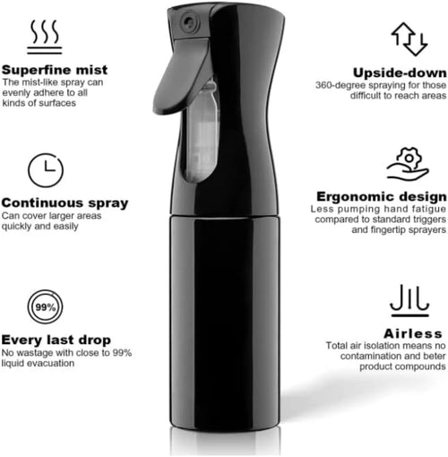 200ml Refillable Fine Mist Continuous Spray Bottle for Hair Salon Daily Moisturizing Garden Watering Atomizer