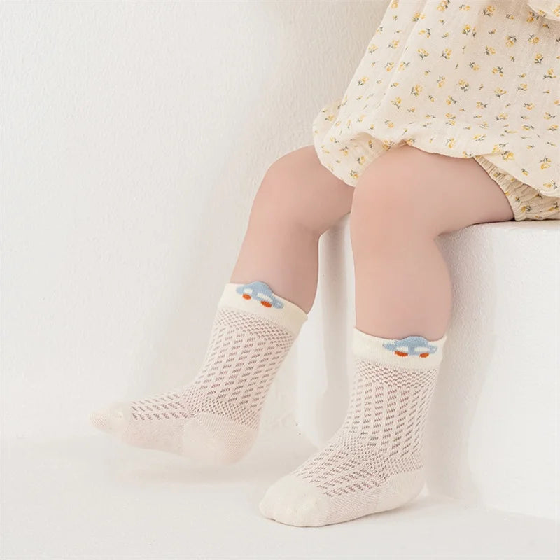 3 Pairs/lot Newborn Socks For Girl Boy 0-5 Yrs Summer Thin Cotton Mesh Infant Baby Boneless Short Sock Cute Clothing Accessories