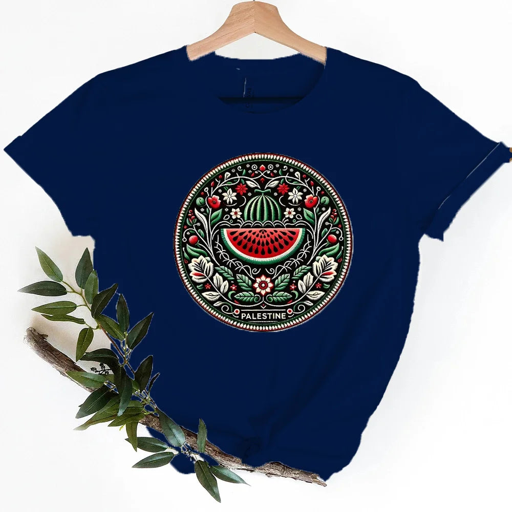 Funny Watermelon This Is Not A Watermelon College T-shirts Love and Peace Printed Clothing Graphic Tee Tops Unisex Clothes Tops