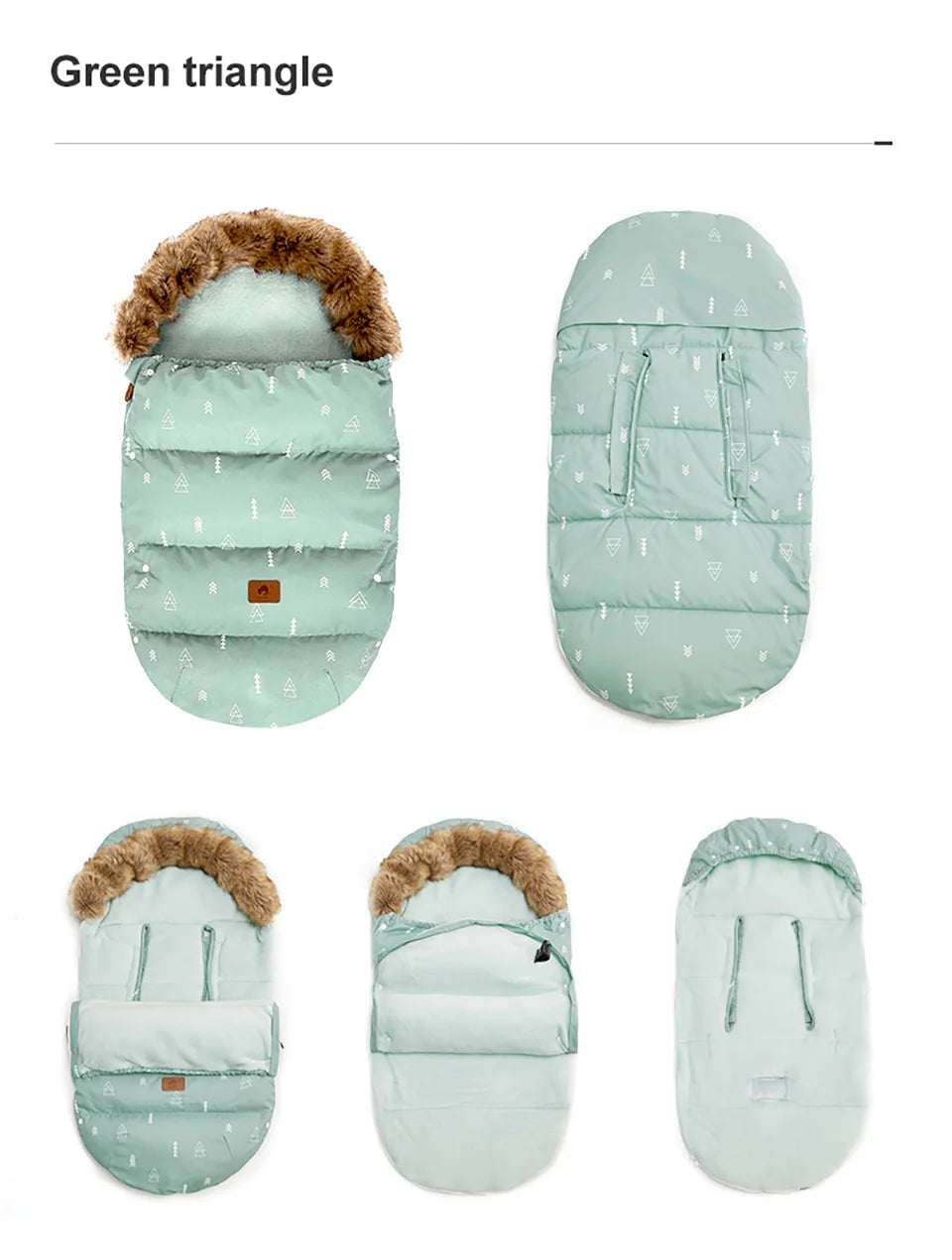 Baby Bag For Stroller Thickness 92Cm Windproof And Waterproof Removable Fur Collar Winter 0-2Y Baby Stroller Accessories