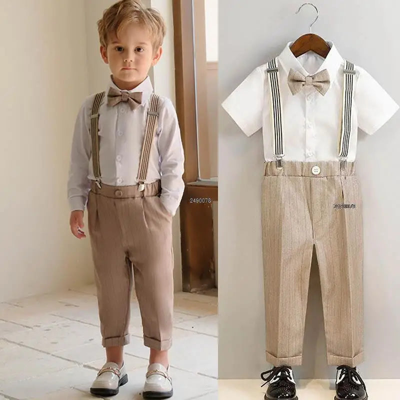 Baby Boys Summer Luxurious Photograph Dress Children Formal Wedding Performance Tuxedo Wear School Kids Beaufitul Birthday Suit