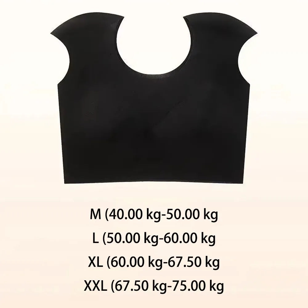 Traceless Right-angle Shoulder Bra Breathable Tops Makes Large Breasts Appear Smaller Shoulder Pad Bra for Women