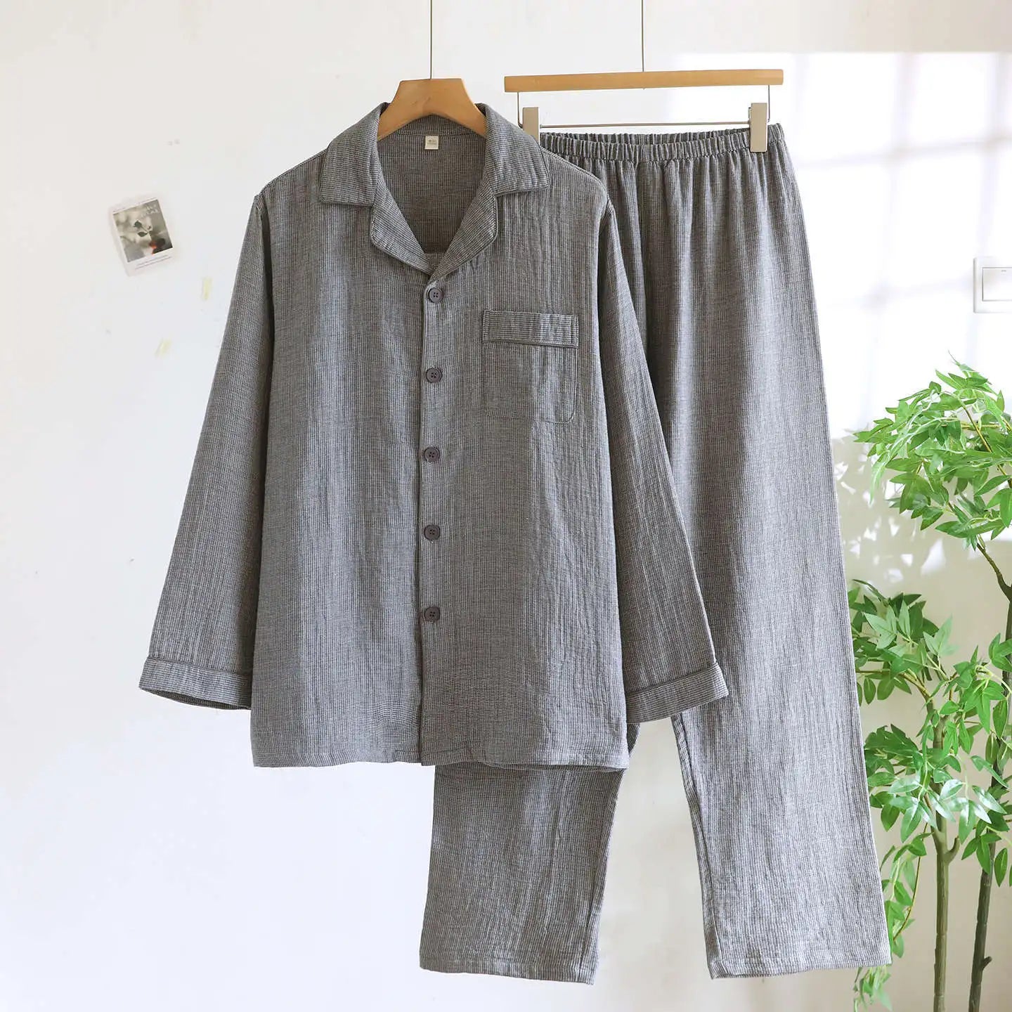 2026 Spring and Autumn New Couple Pajama Set 100% Cotton Long Sleeve Pants for Men and Women Two Piece Cute Home Furnishings