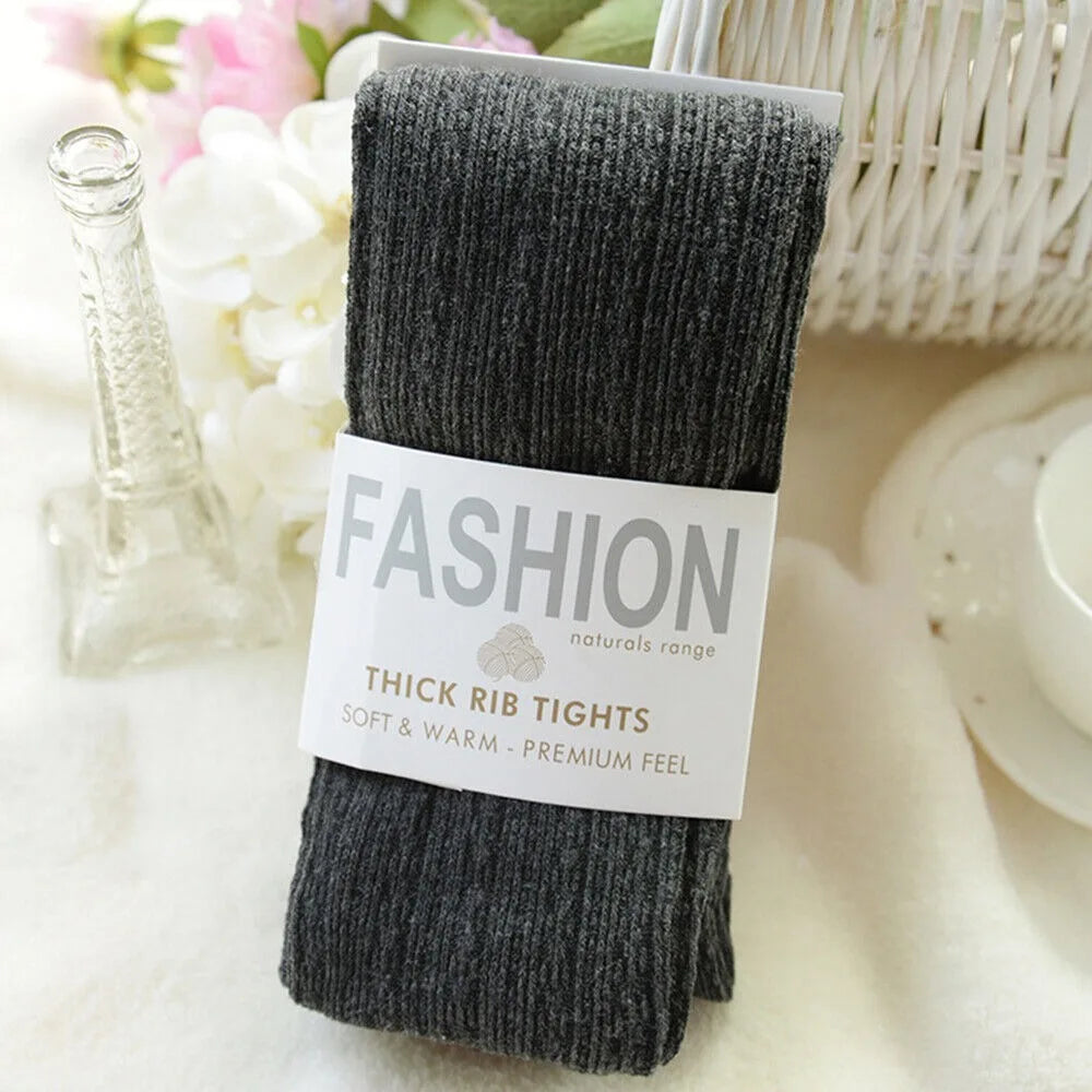 Women Thermal Knitted Footed Tights Warm Breathable Cotton Pantyhose Winter High Stretch Stockings High Quality
