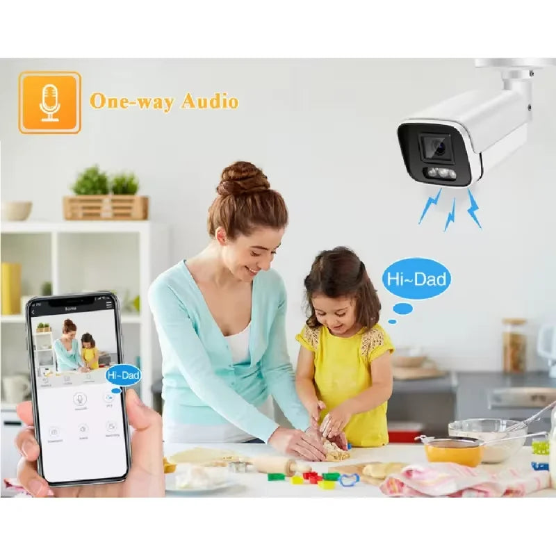 New 4K 8MP IP Camera Audio Outdoor AHD H.265 Onvif Metal Bullet CCTV Home 4MP Color Night Vision Security Camera