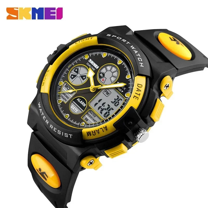 SKMEI 1163 Sport Electronic Quartz Watches for Girl Boy Military Digital Children Dual Display Waterproof Kids Wristwatches 1451