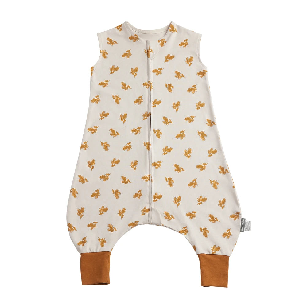 Bib-Style Sleeping Bag With Split Legs Single Layer All-Cotton Lightweight To Keep Baby Cool In Spring And Autumn