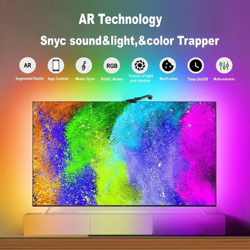PC/TV Backlight RGB-IC LED Strip Lights App Control Music Sync Led Light for 55-85 inch Screen Game Room Decor Atmosphere Light
