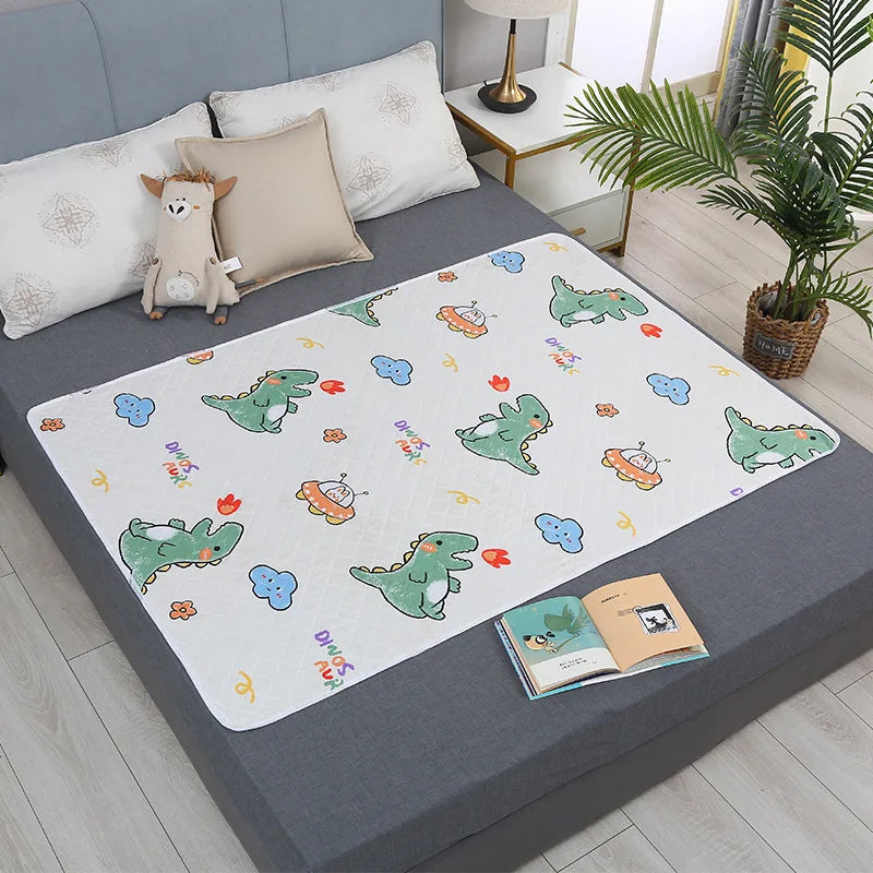 Cute Waterproof Washable Mattress Urine Mat for Baby Toddlers Cartoon Bed Protector Diaper Bedding Urine Pads Cloth Breathable