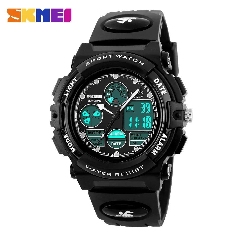 SKMEI 1163 Sport Electronic Quartz Watches for Girl Boy Military Digital Children Dual Display Waterproof Kids Wristwatches 1451
