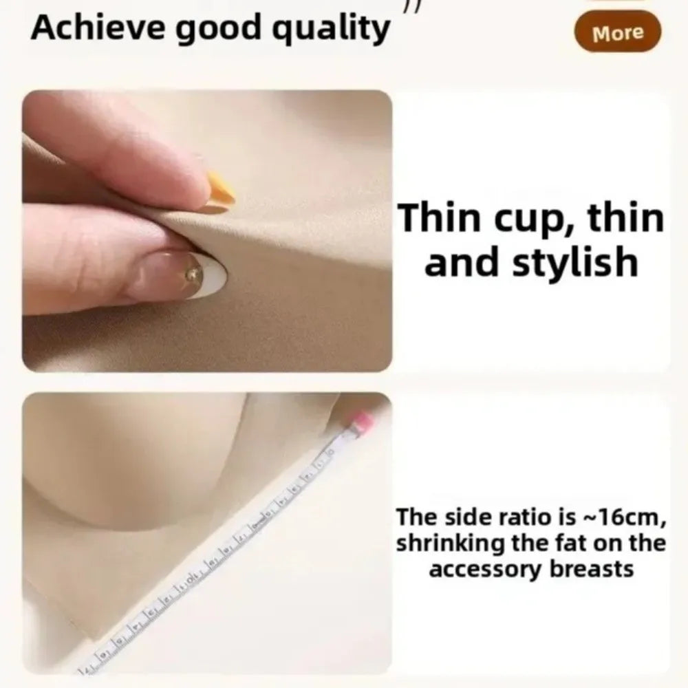 Traceless Right-angle Shoulder Bra Breathable Tops Makes Large Breasts Appear Smaller Shoulder Pad Bra for Women