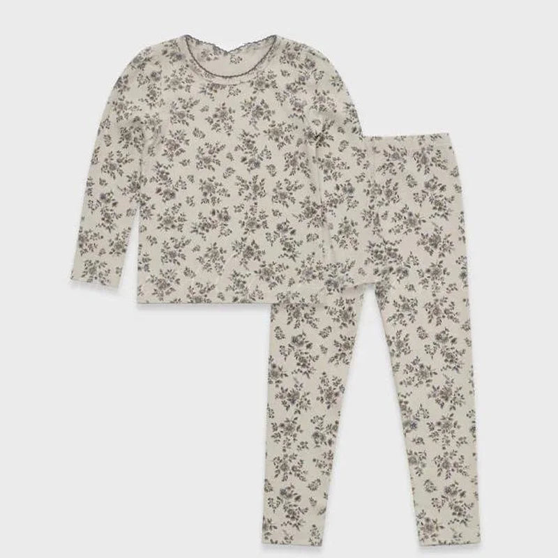 Lou 2025 Autumn Kids Blouse Top Warm Knit Sweaters Cardigan Winter Down Coat Outwear Floral Girl Casual Pant Clothing