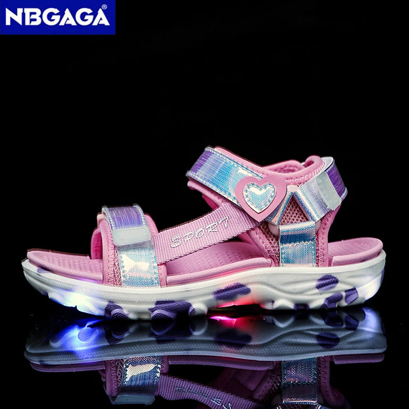 Summer Cute Princess Girls Sandals  Anti-slip Sport Children's Casual Sandals Toddler Girl Breathable Open Toe Sandal Shoes