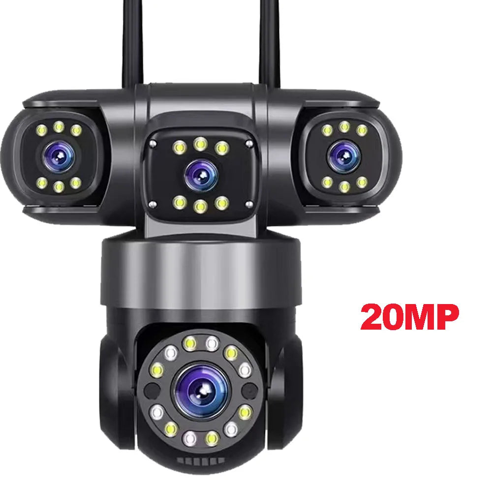 16X ZOOM WiFi Camera 20MP Four Lens Outdoor 6K 12MP IP66 Waterproof Night Vision Two-Way Intercom CCTV Video Surveillance