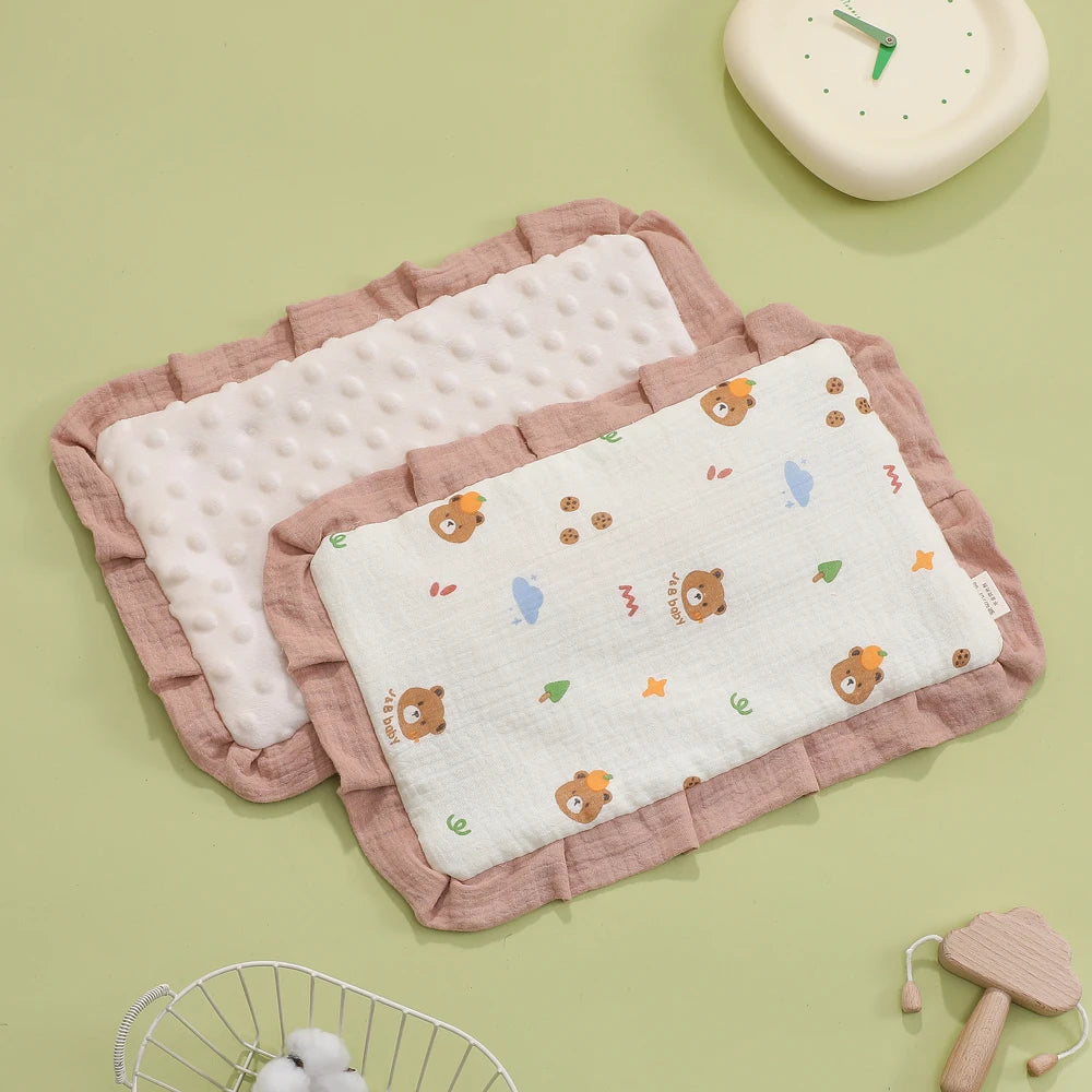 Newborn Baby Flat Pillow Cartoon Printed Baby Pillow Cotton New Born Cloud Pillow Four Seasons Universal Pillow Cushion