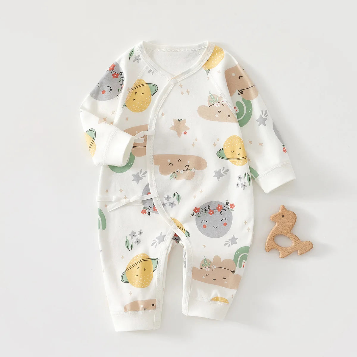 AYNIGIELL Spring and Autumn 0-6Months Baby Rompers Newborn Girls Boys 100%Cotton Clothes of Long Seeve Infant Clothing Pajamas