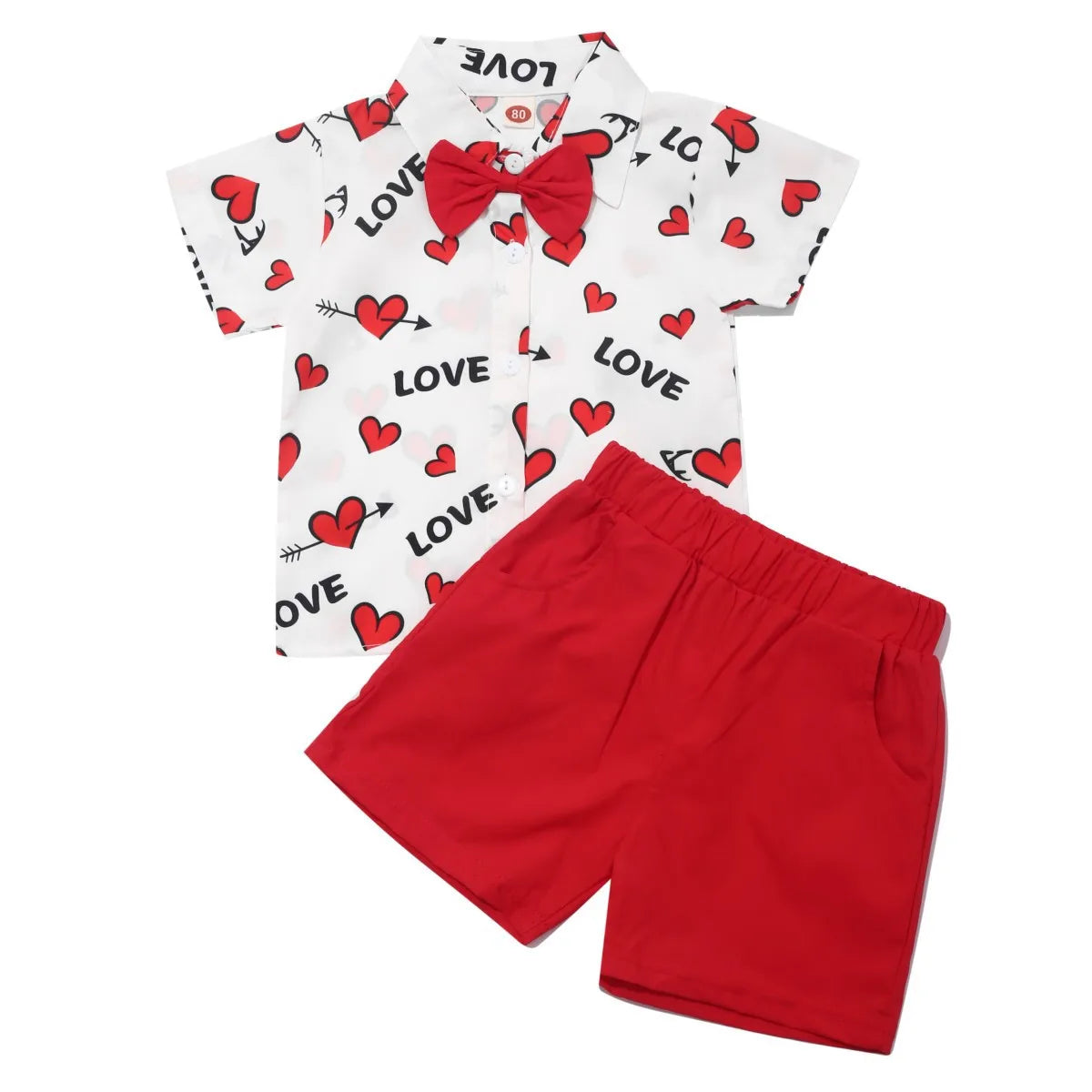 Ceeniu 1-5Y New Year Costume For Boy Christmas Outfit Santa Deer Printed Necktie Shirts and Red Pants Children Christmas Clothes