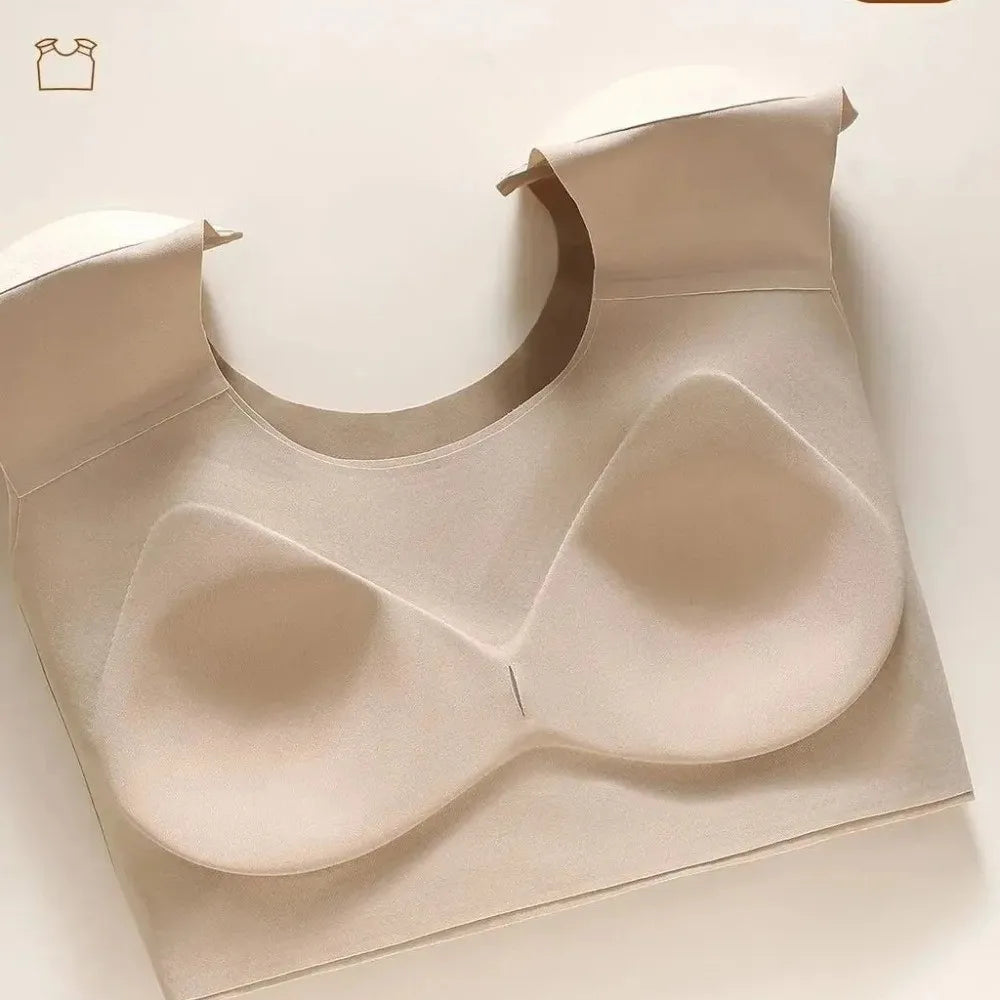 Traceless Right-angle Shoulder Bra Breathable Tops Makes Large Breasts Appear Smaller Shoulder Pad Bra for Women