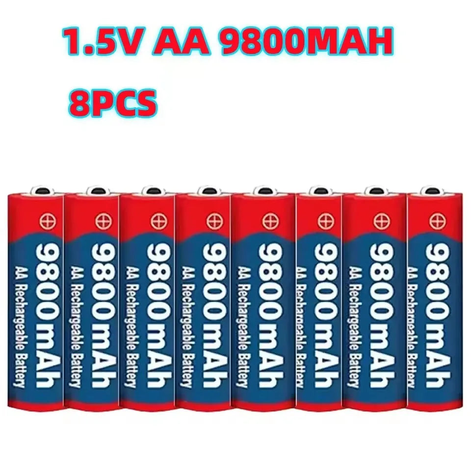 1.5V AA 9800mAh Rechargeable battery 100% original high-quality AA for LED lights, toy cameras, microphone battery