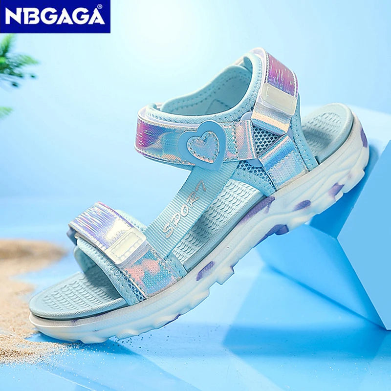Summer Cute Princess Girls Sandals  Anti-slip Sport Children's Casual Sandals Toddler Girl Breathable Open Toe Sandal Shoes