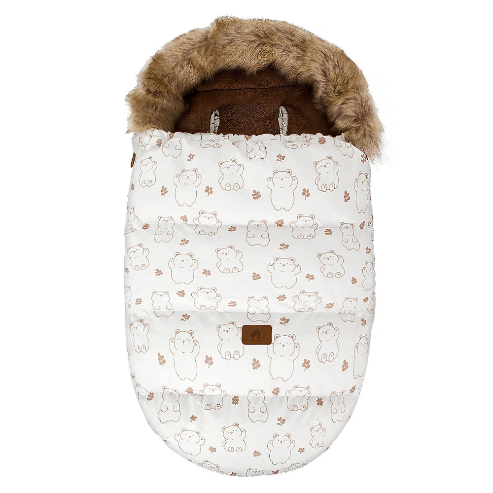 Baby Bag For Stroller Thickness 92Cm Windproof And Waterproof Removable Fur Collar Winter 0-2Y Baby Stroller Accessories