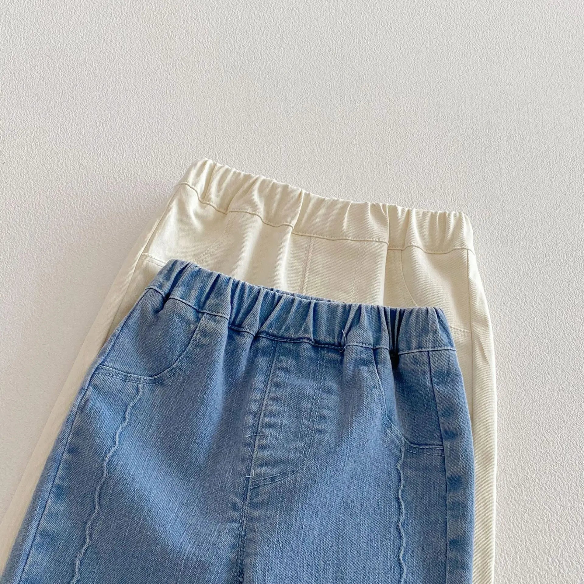 LILIGIRL Girls Jeans with Cute Bow Decor, 2026 Korean Style Spring Denim Pants, New Kids Trousers