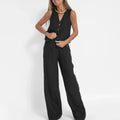 Y2K Boho Linen Blend Two Piece Outfit Sleeveless V Neck Pocket Vest + Elastic Waist Wide Leg Trousers Summer Streetwear