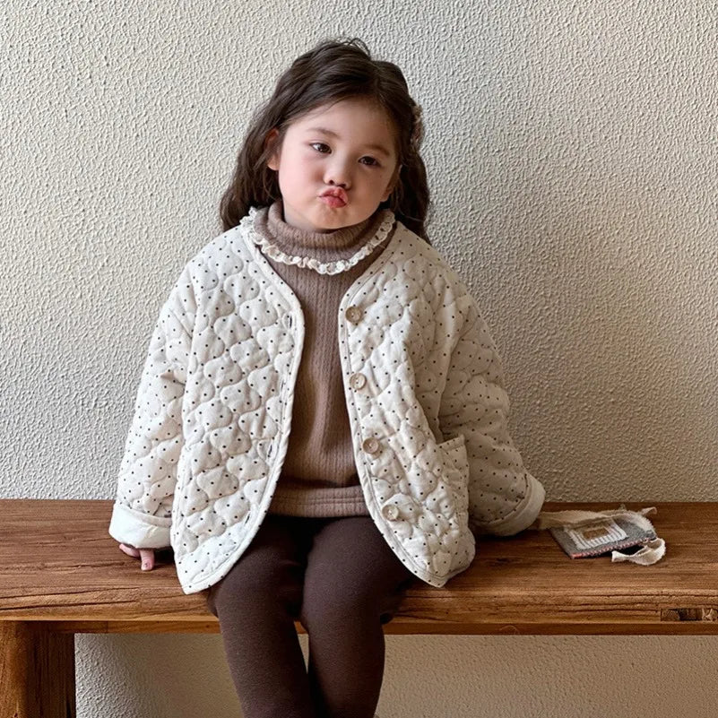 Korean New Thickened Girl Winter Cotton Coat for Baby Girls Warm Cotton Jacket Girls Children's Autumn Winter Thick Cotton Coa