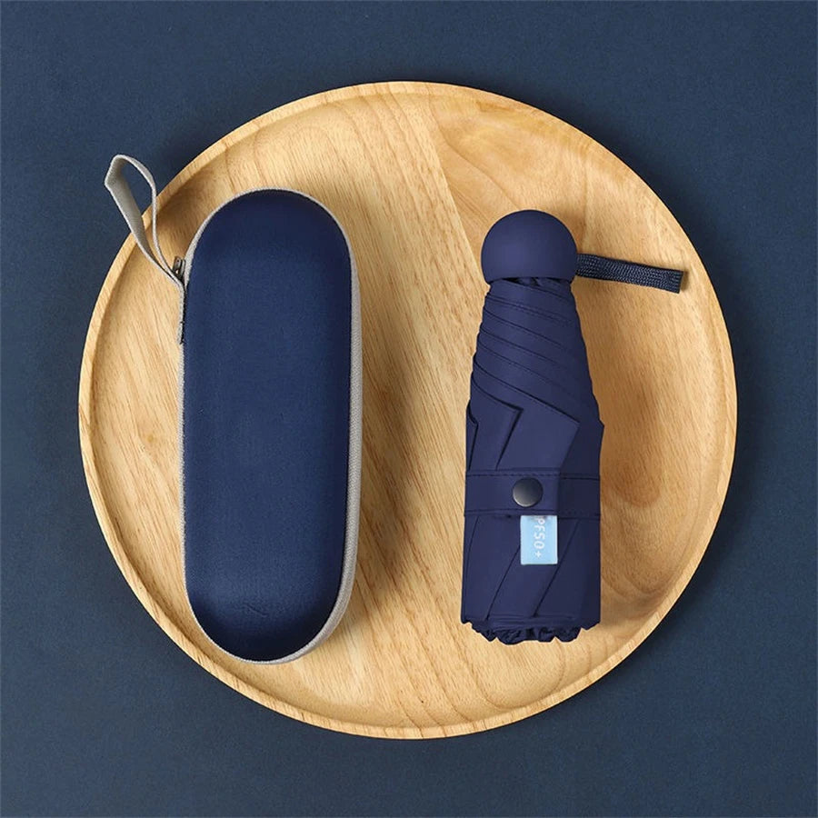 1pc Fashion Women Mini Folding Sun Umbrella UV Protection Portable Pocket Capsule Umbrellas with Box