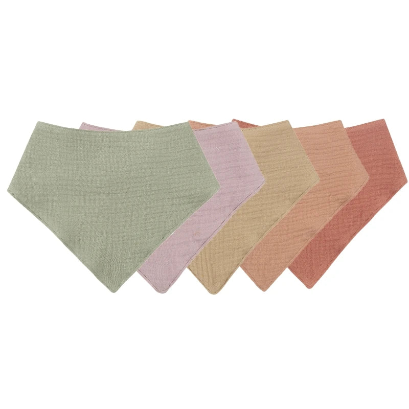5Pcs/1pc Baby Infants Feeding Bib Soft Pure Cotton Bandana Muslin Absorbent Saliva Towel Toddler Scarf Newborn Burp