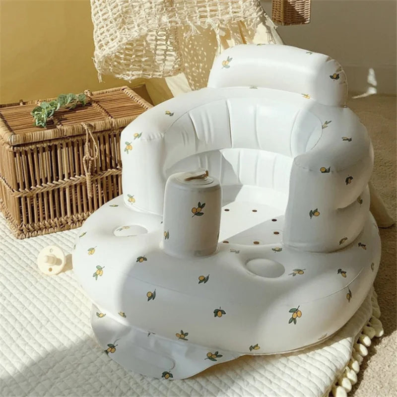 Korean Style Baby Inflatable Seat Baby Safety Swimming Chair Folding Swimming Pool Children's Bathtub Game Bobo Ball Play Pool