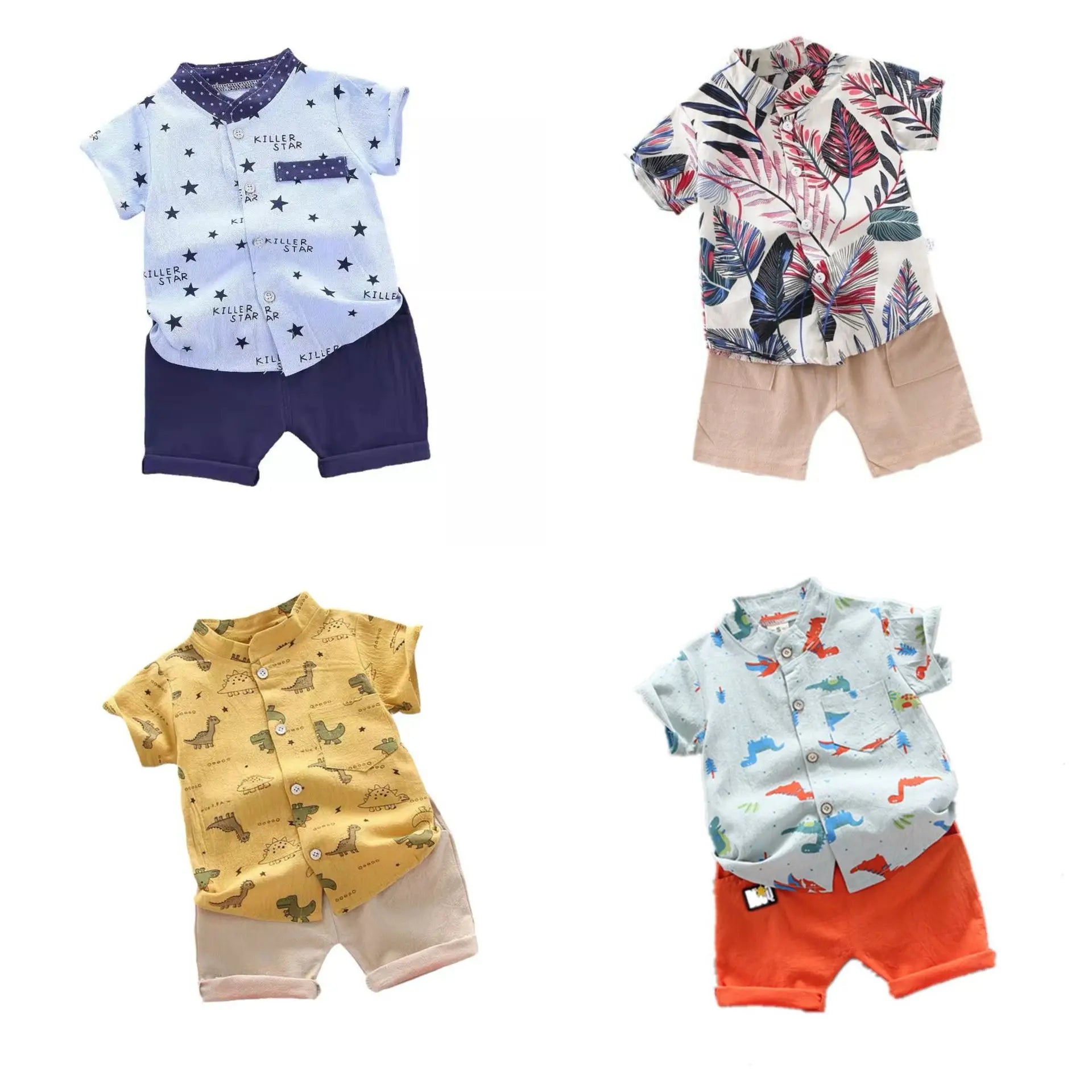 Children's clothing summer Korean version thin baby suit cartoon trendy casual two-piece set